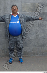 Whole Body Man T poses White Casual Overweight Standing Street photo references